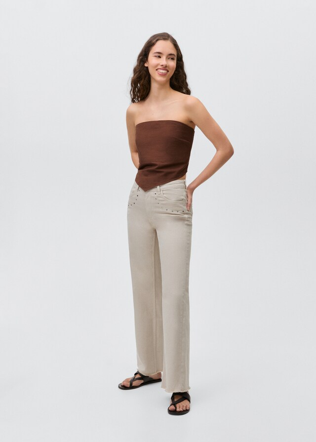 mango Top algodón bajo pico Precios de Black Friday