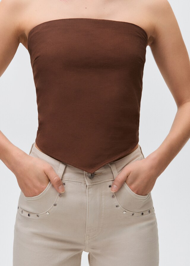 mango Top algodón bajo pico Precios de Black Friday