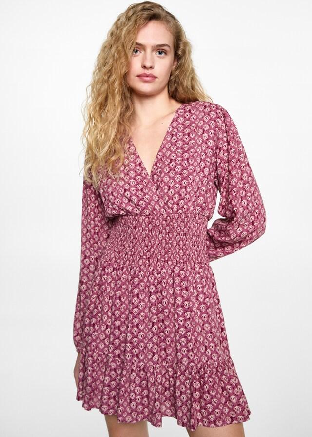 mango Vestido estampado corto