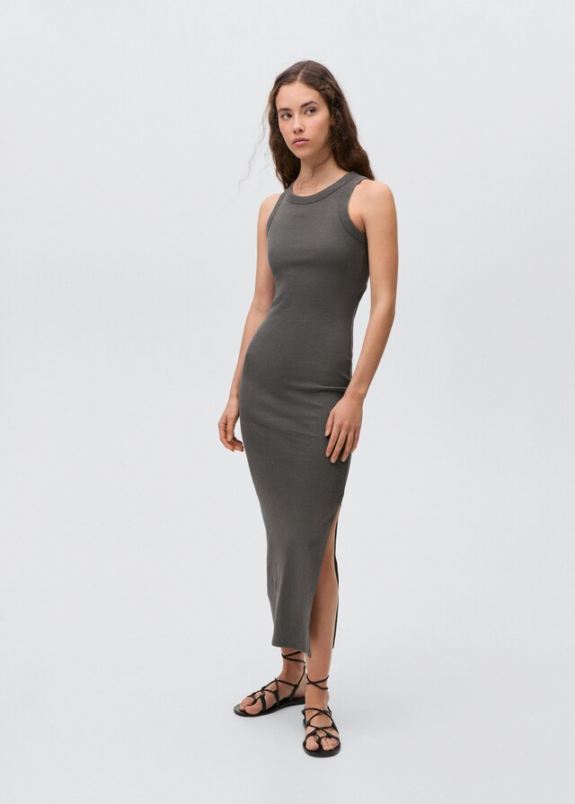 mango Vestido largo abertura espalda Última moda