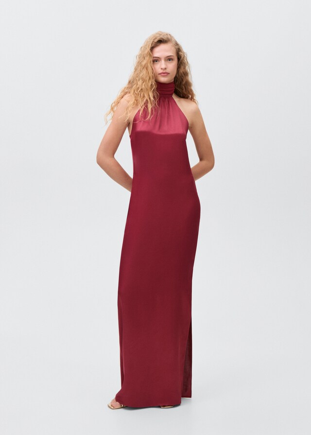 mango Vestido cuello halter Descuento por venta flash