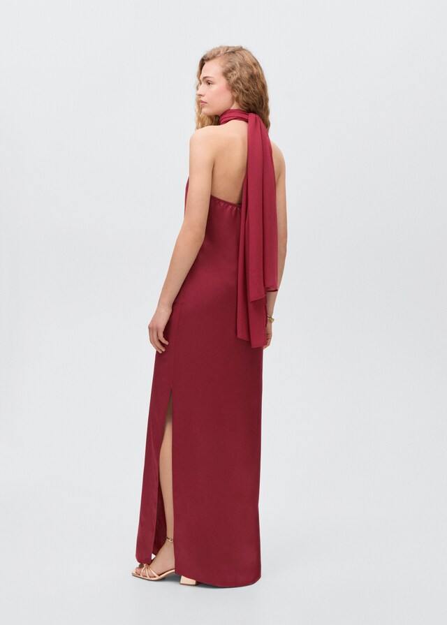 mango Vestido cuello halter Descuento por venta flash