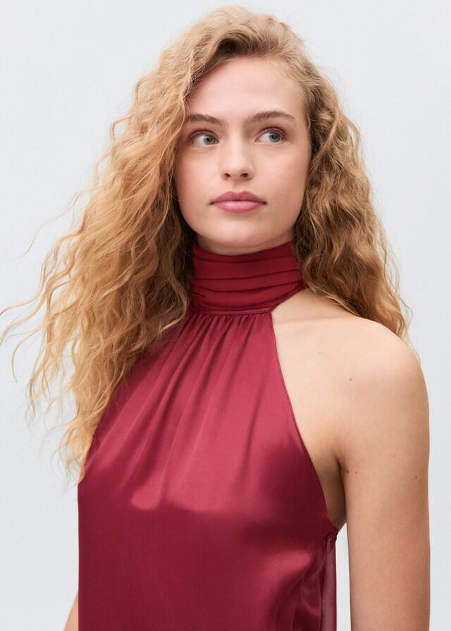 mango Vestido cuello halter Descuento por venta flash