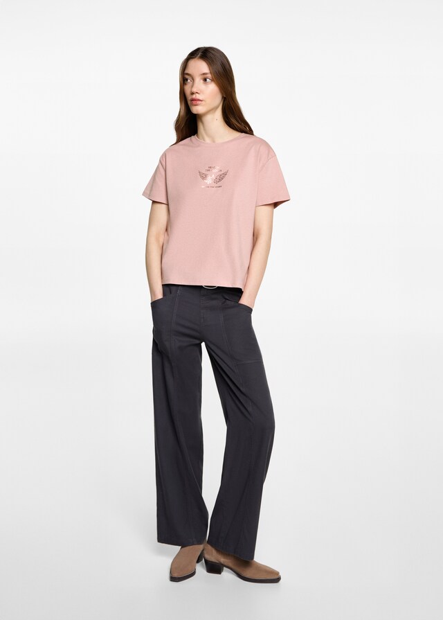 mango Camiseta algodón estampada Rebajas de fin de temporada