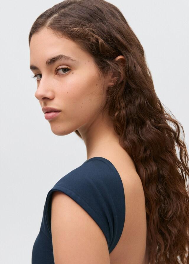 mango Camiseta 100% algodón cuello barco En línea
