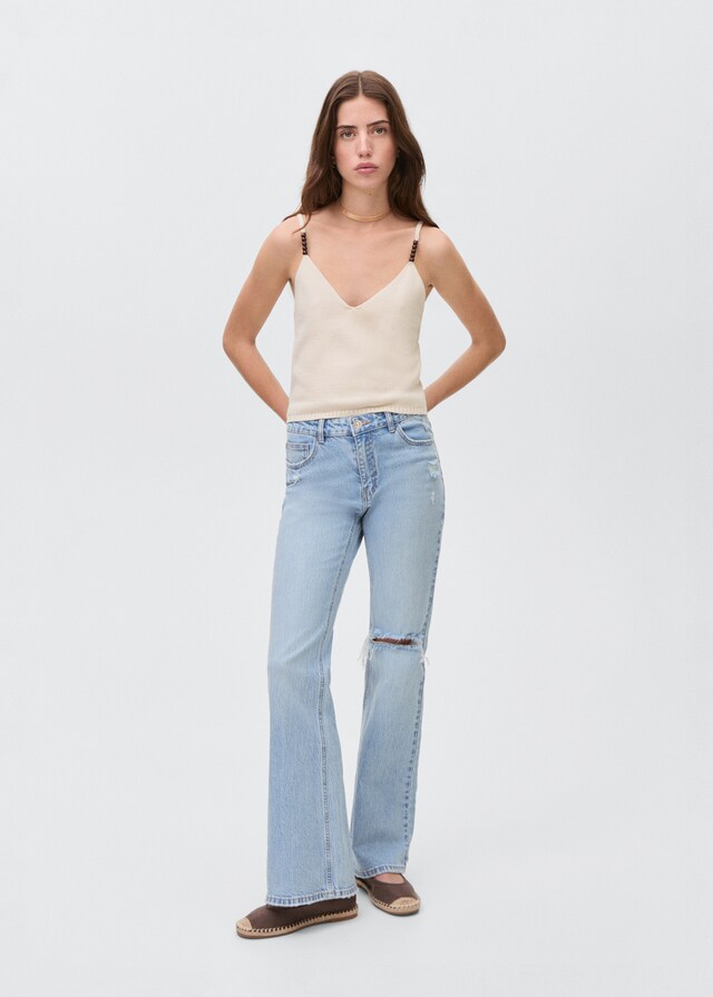 mango Top detalle abalorios Outlet