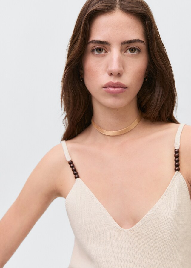 mango Top detalle abalorios Outlet