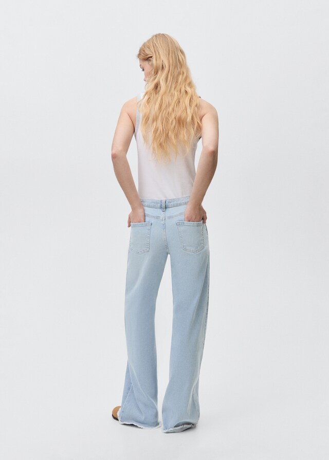 mango Jeans wideleg bajo deshilachado Los más vendidos