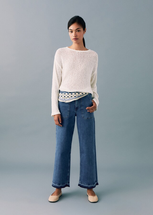 mango Jeans culotte bolsillos Ventas relámpago