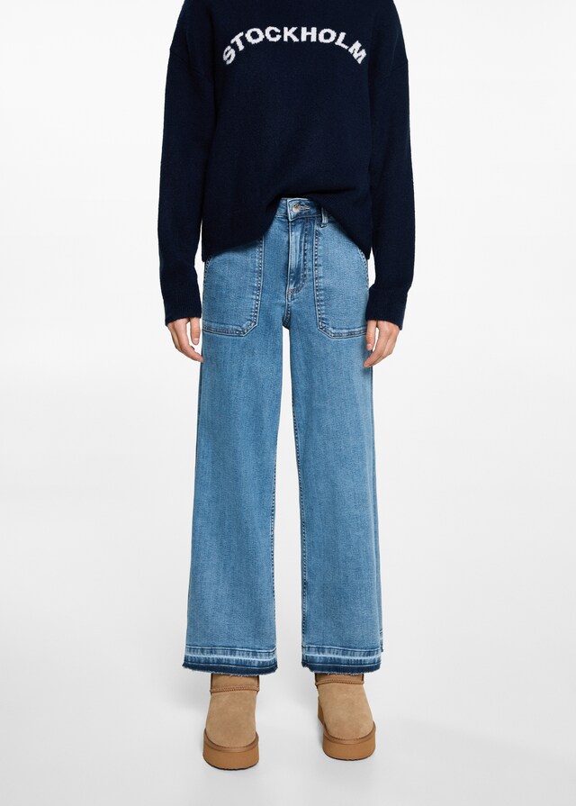 mango Jeans culotte bolsillos Ventas relámpago