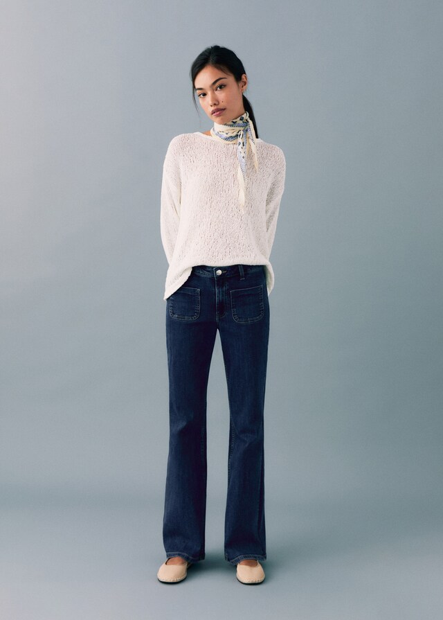 mango Jeans flare bolsillos Descuento