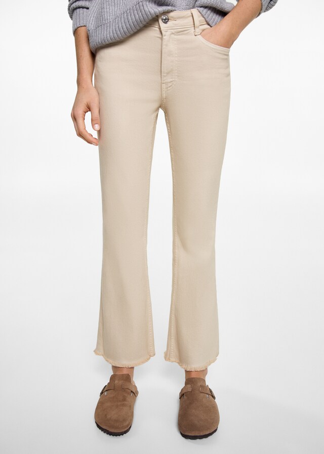 mango Jeans flare crop Mejor oferta