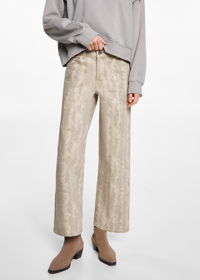 mango Pantalón culotte estampado