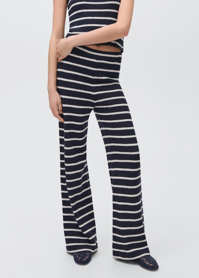mango Pantalón punto rayas