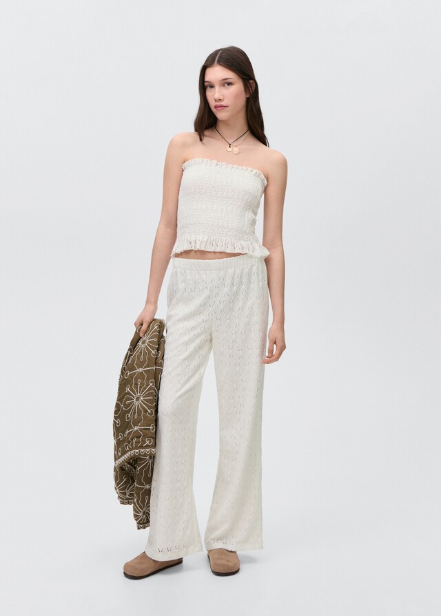 mango Pantalón bordado suizo ÚLTIMAS EDICIONES