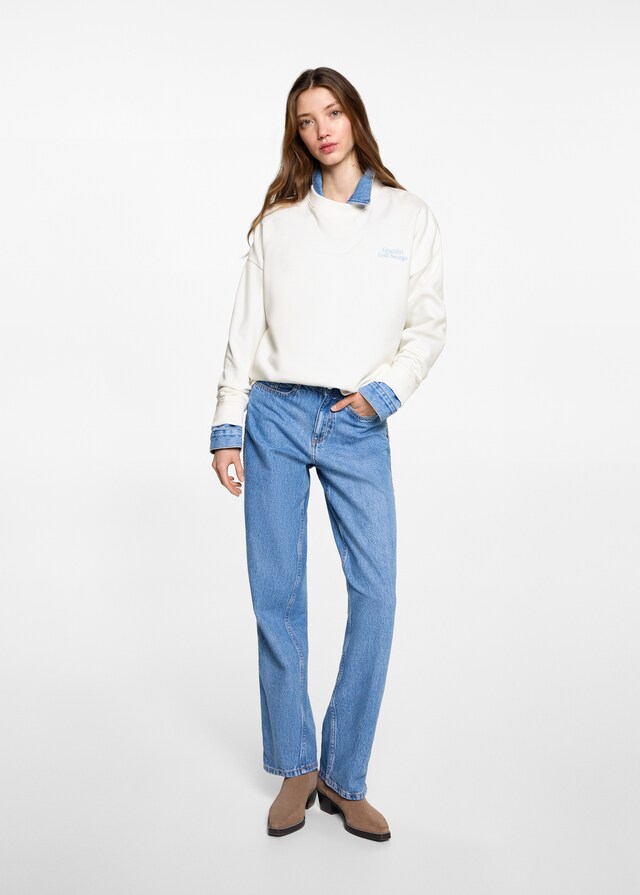 mango Sudadera algodón mensaje Liquidación