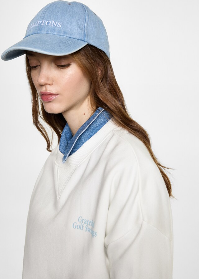 mango Sudadera algodón mensaje Liquidación