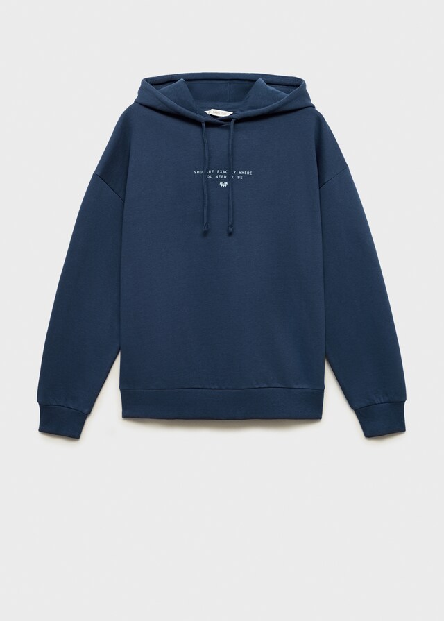 mango Sudadera algodón capucha