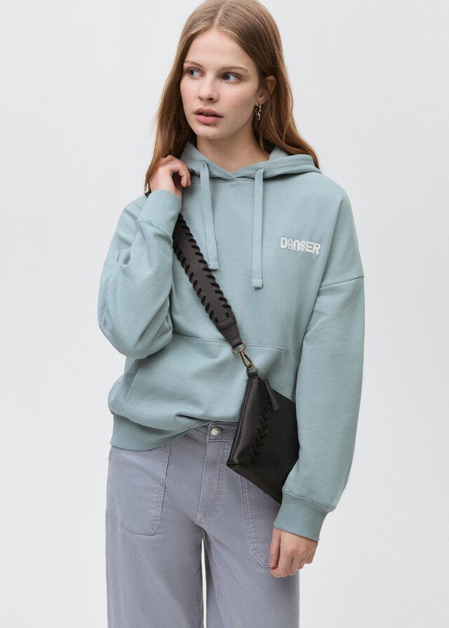 mango Sudadera algodón capucha