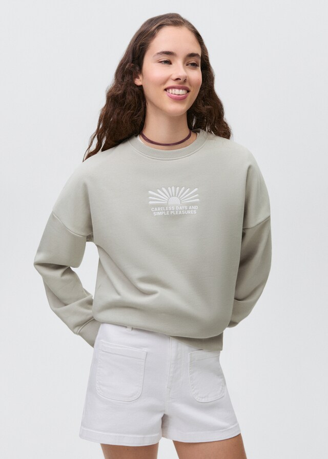 mango Sudadera algodón estampada