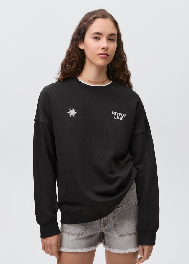 mango Sudadera algodón estampada