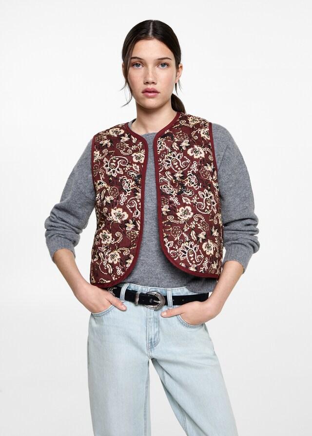 mango Chaleco crop estampado
