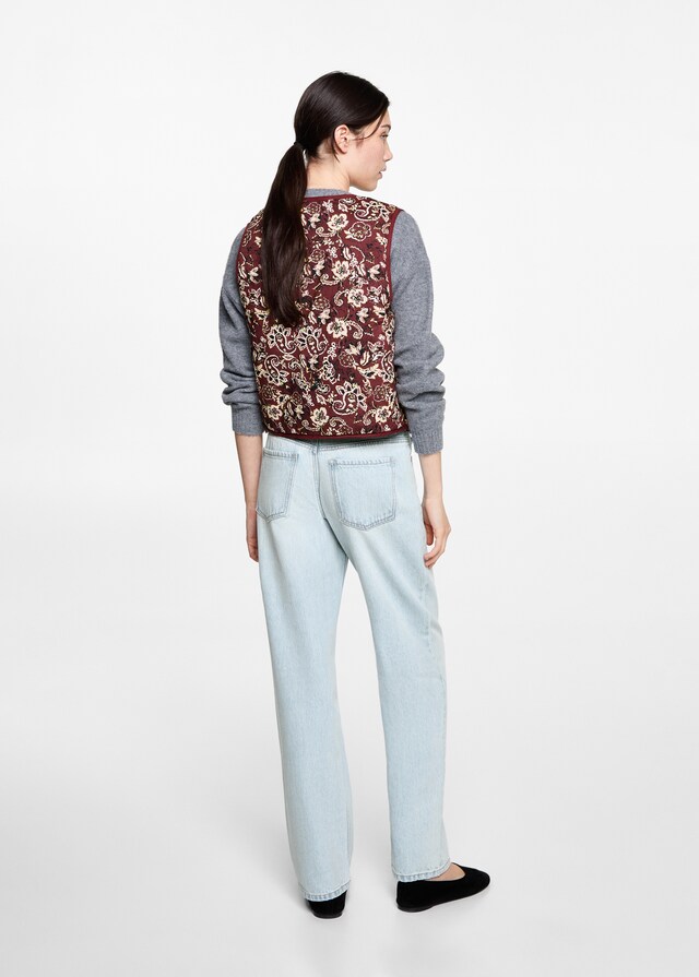 mango Chaleco crop estampado Descuentos del mes