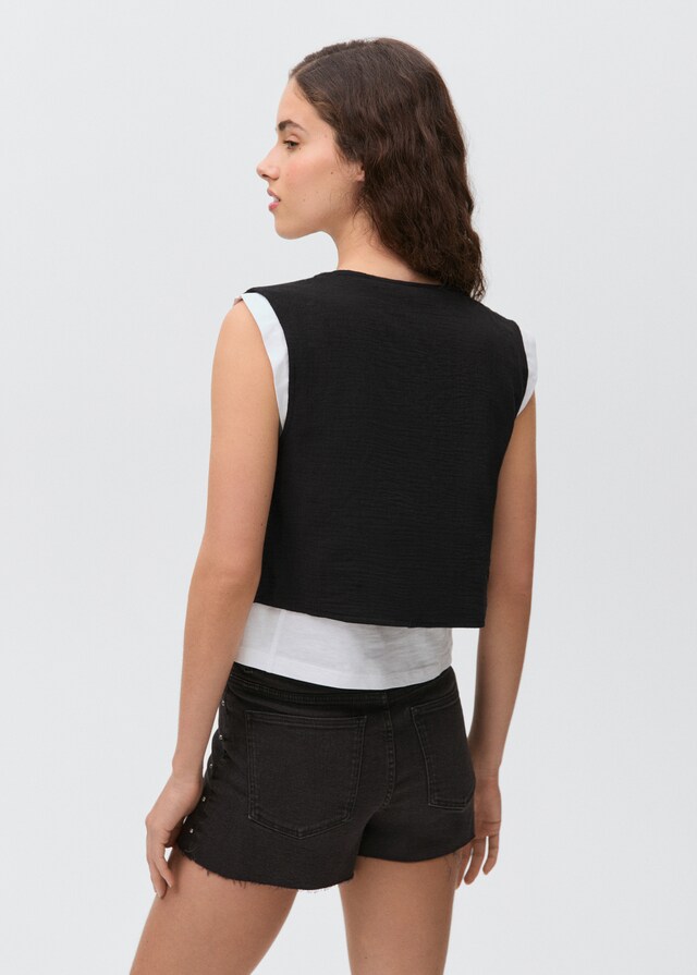 mango Chaleco bordado Última moda