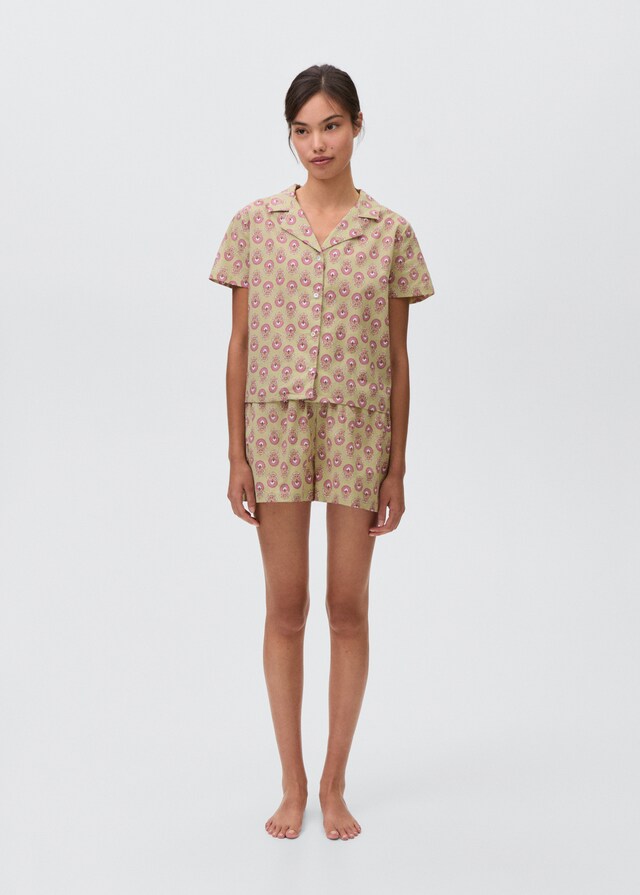 mango Pack pijama algodón estampado Precio ultrabajo
