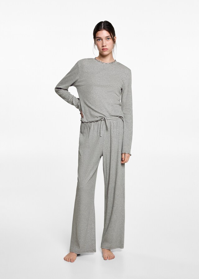 mango Pijama largo rayas En línea