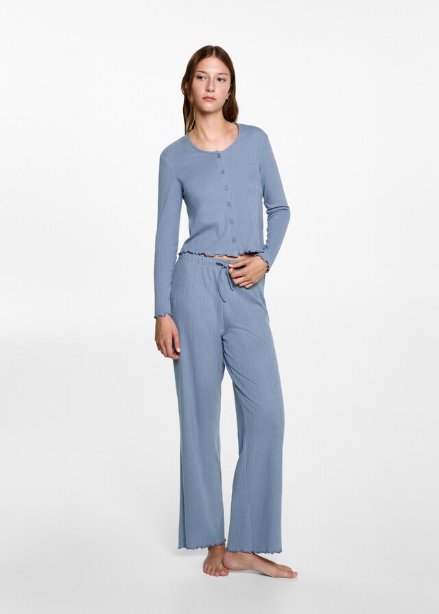 mango Pijama largo canalé Outlet