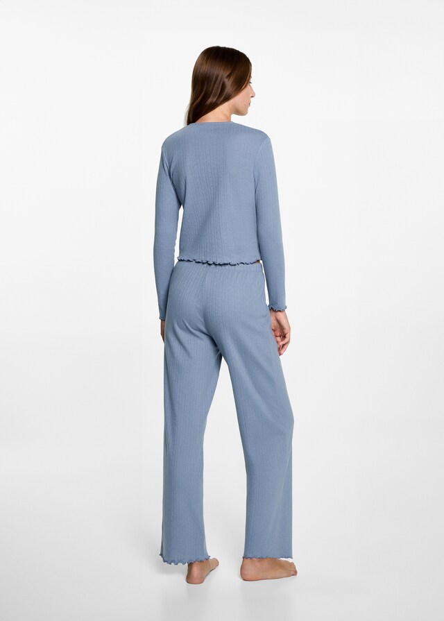 mango Pijama largo canalé Outlet
