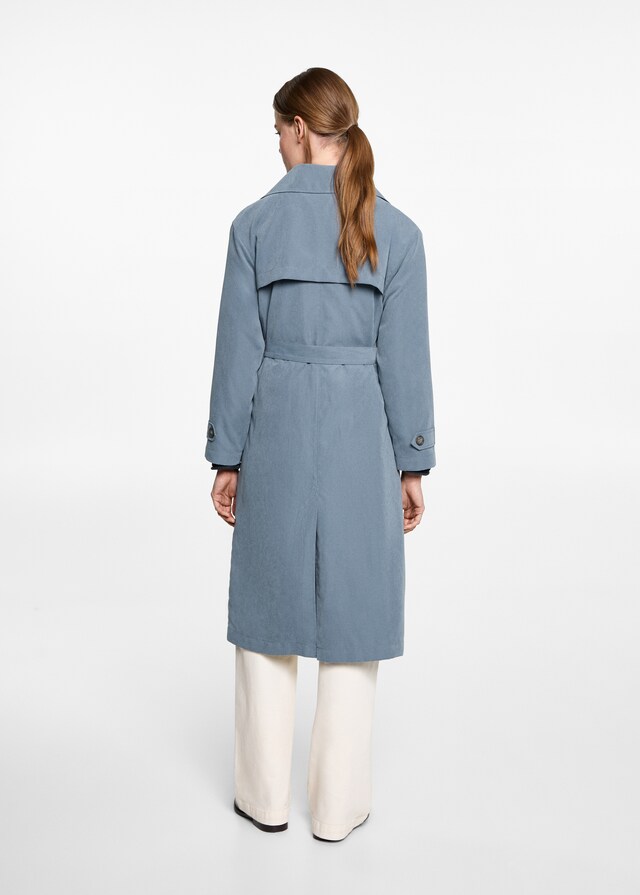 mango Trench fluido cinturón Venta caliente