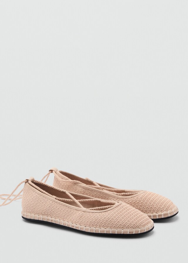 mango Bailarinas punto detalles cordones