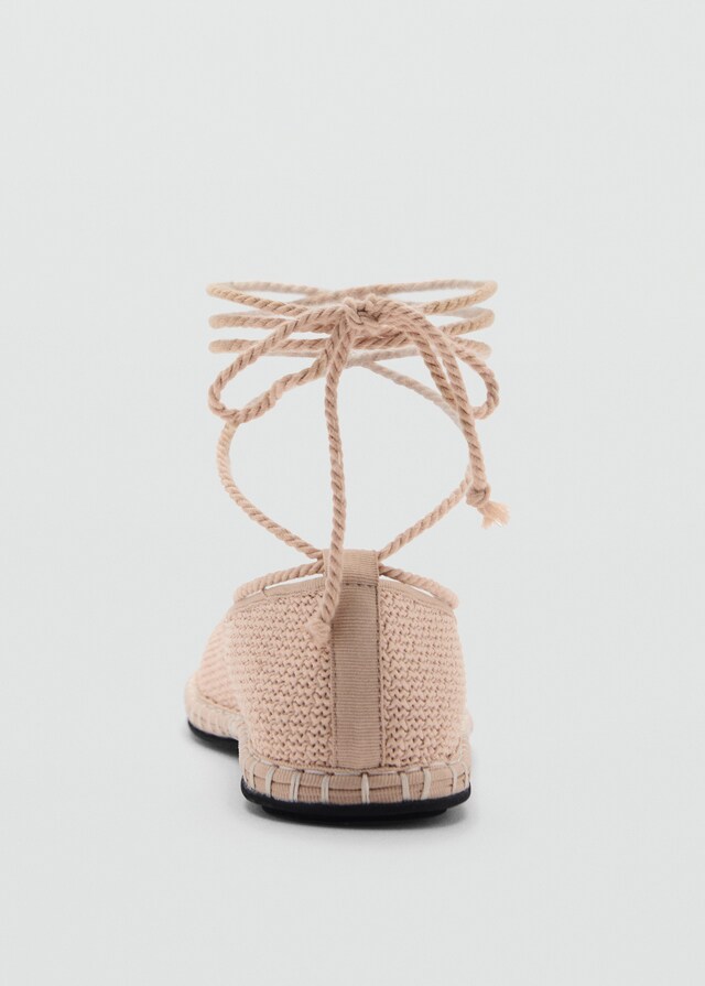 mango Bailarinas punto detalles cordones Precio de fábrica