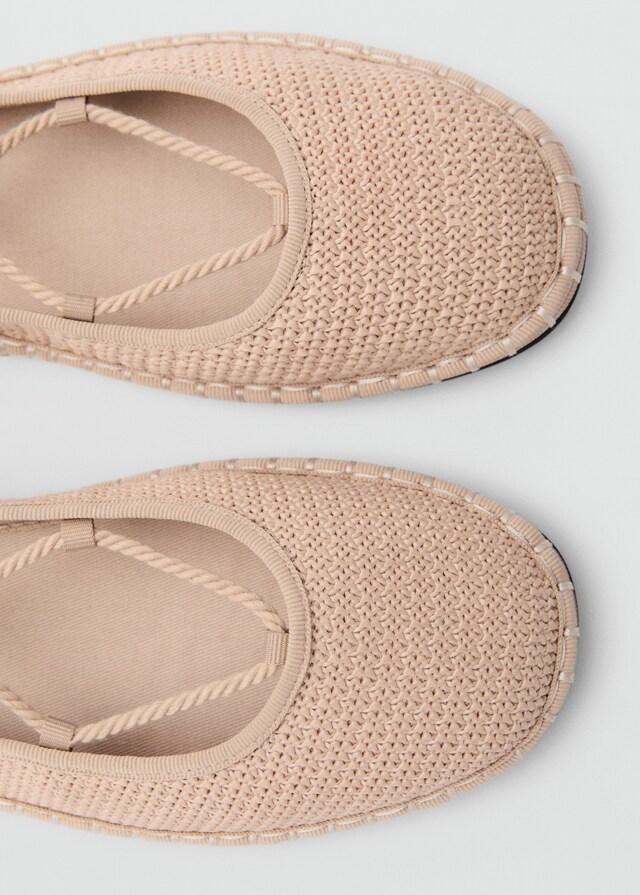 mango Bailarinas punto detalles cordones Precio de fábrica