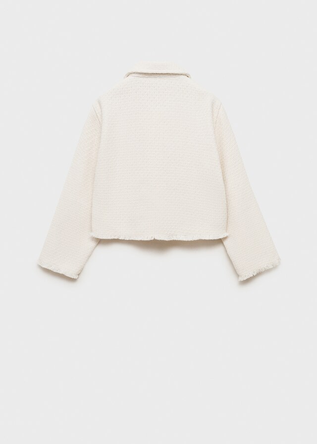 mango Chaqueta crop textura En oferta
