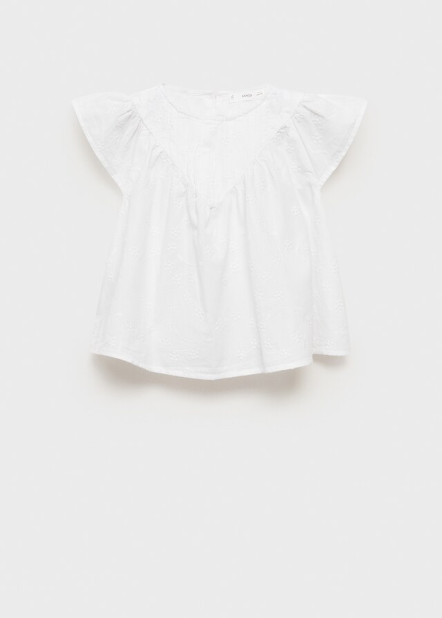 mango Blusa algodón bordados
