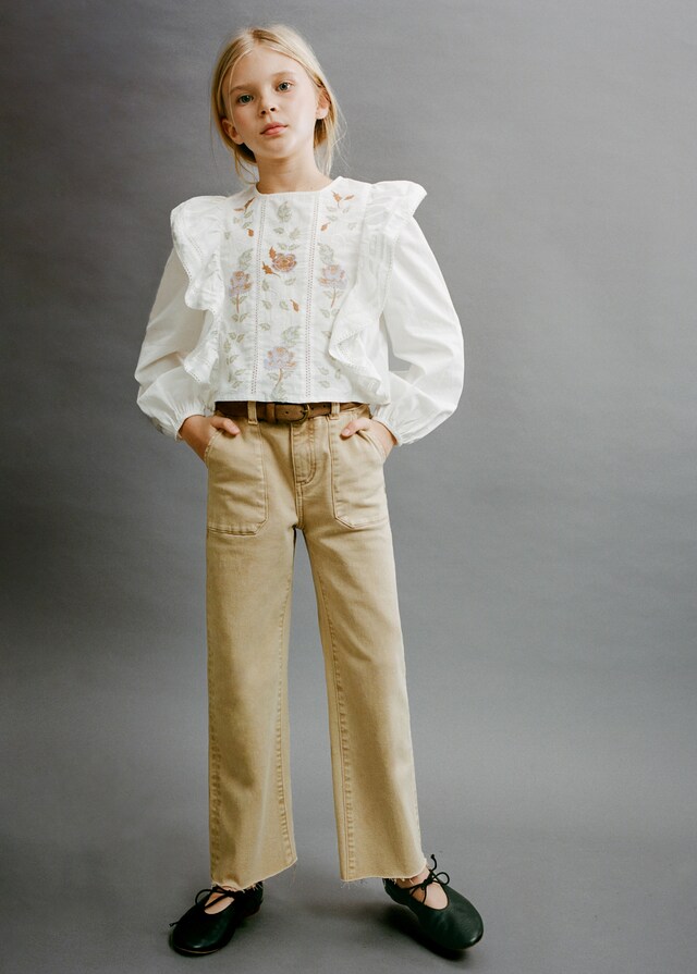 mango Blusa bordado flores Rebajas de fin de temporada