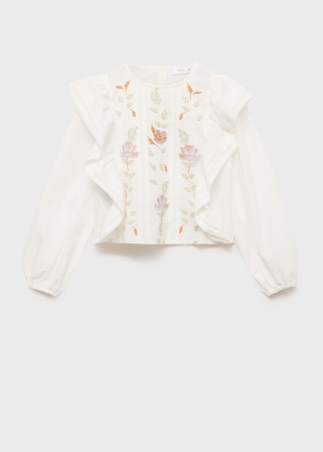 mango Blusa bordado flores Rebajas de fin de temporada