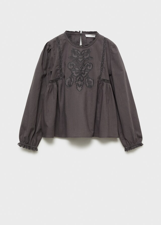 mango Blusa detalles bordados Precio ultrabajo