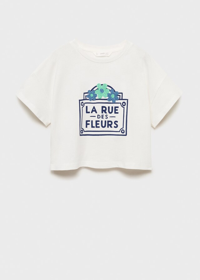 mango Camiseta crop estampada