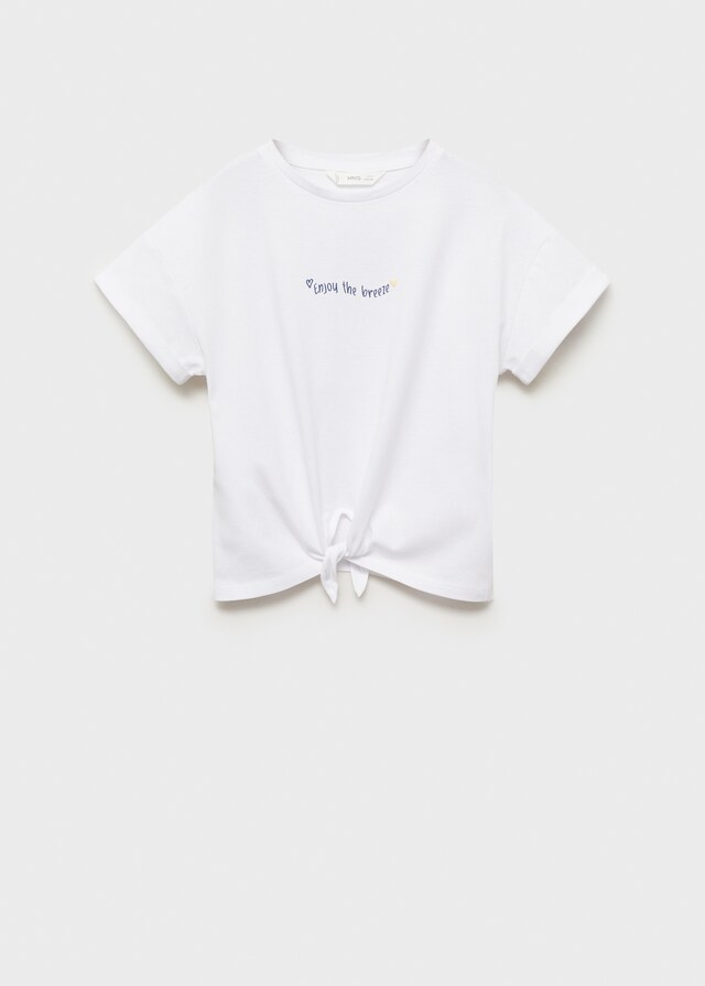mango Camiseta estampada nudo Outlet