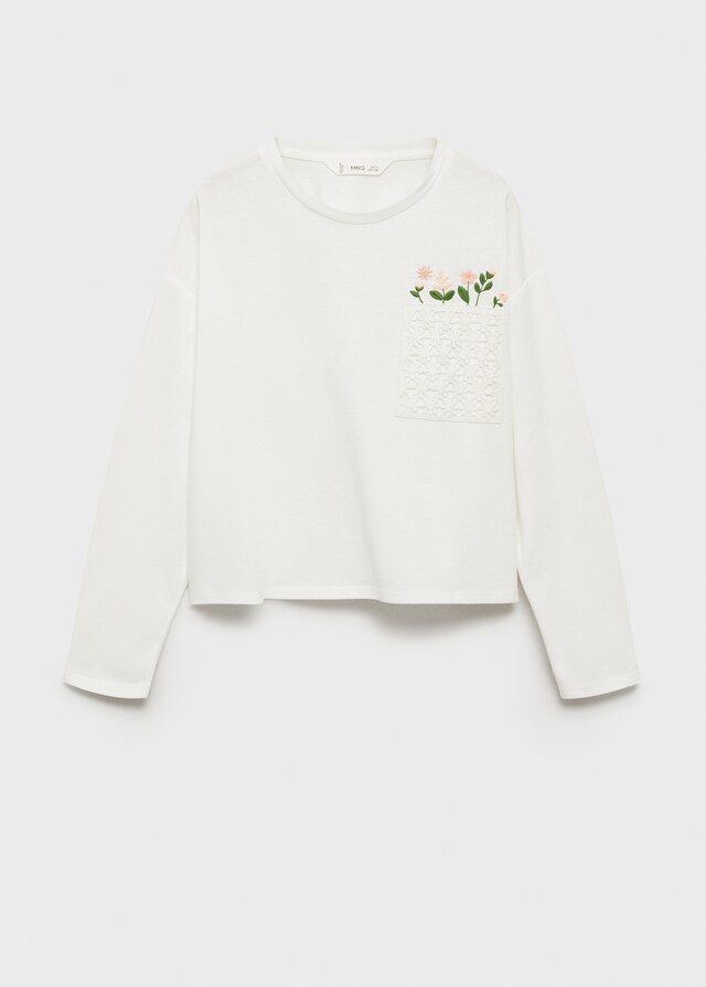 mango Camiseta detalles bordados Outlet online