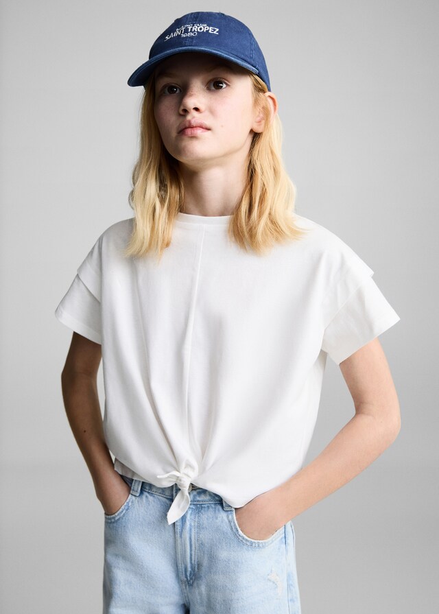 mango Camiseta algodón detalle nudo