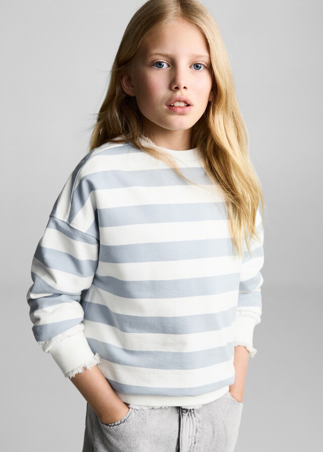 mango Sudadera algodón rayas