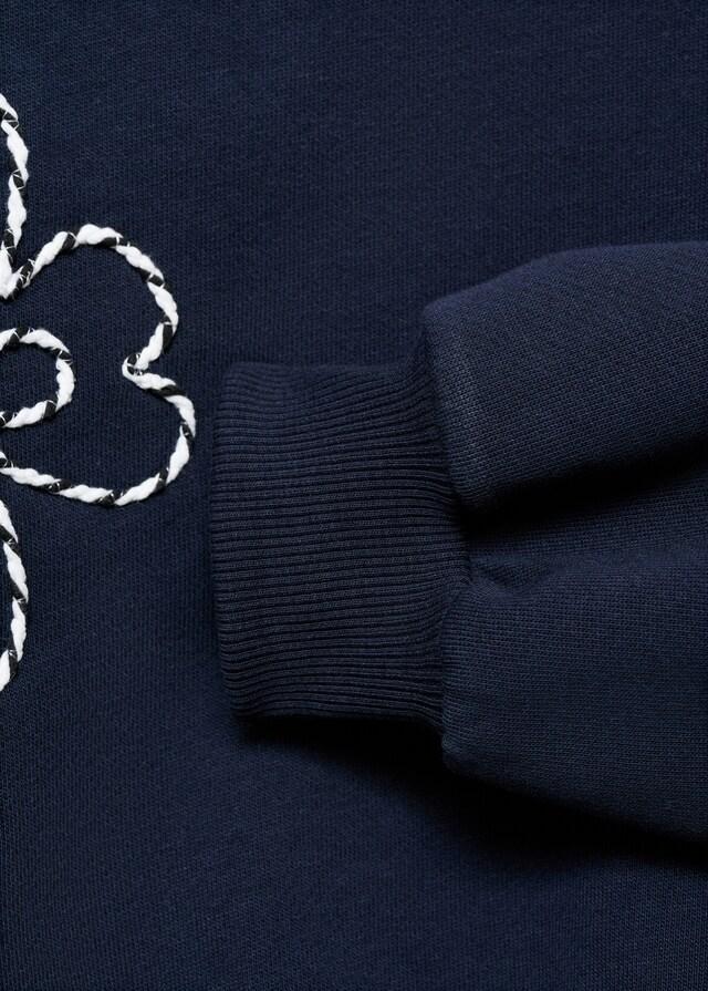 mango Sudadera algodón flores bordadas Rebajas de fábrica