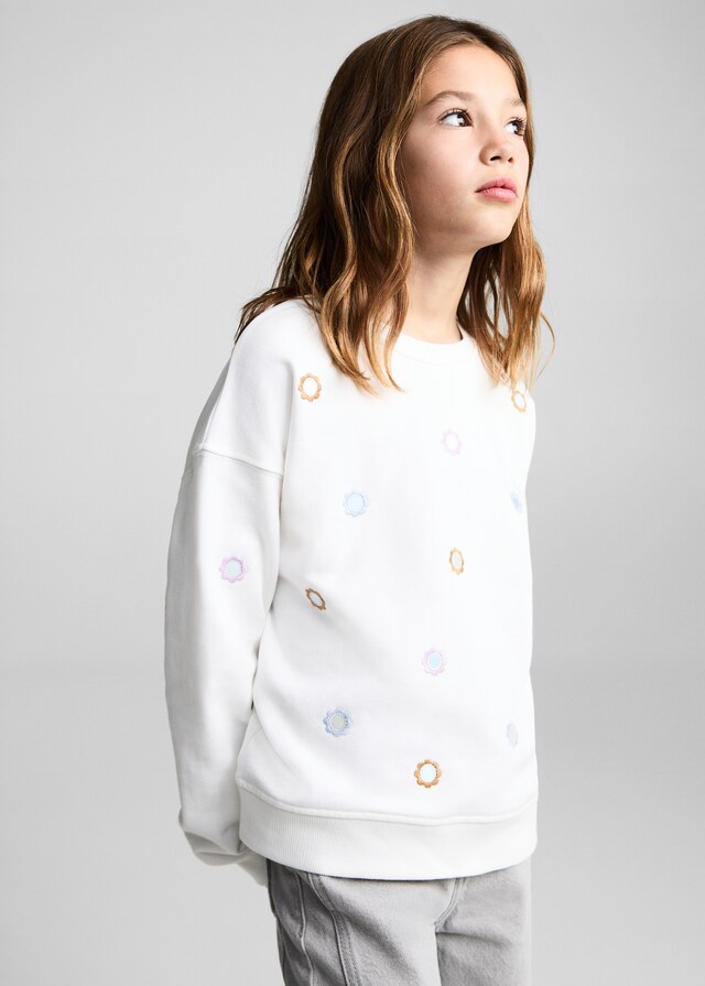 mango Sudadera apliques flores