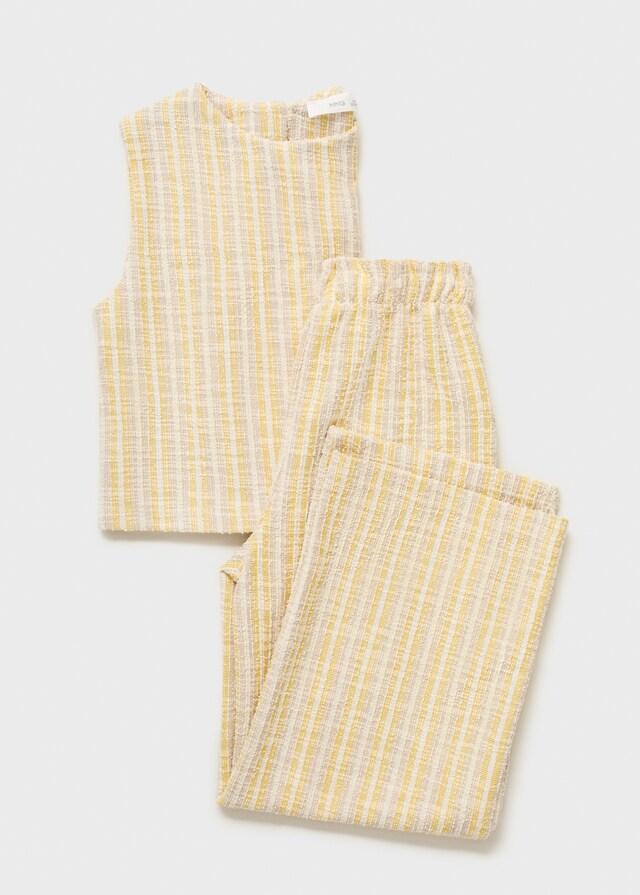 mango Pantalón textura rayas Mejor oferta