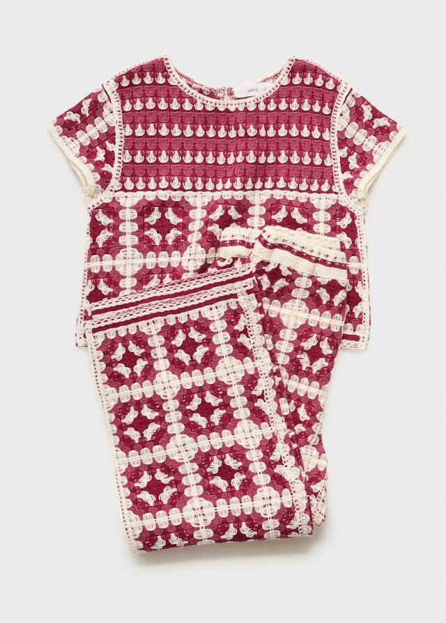 mango Pantalón crochet Envío gratis